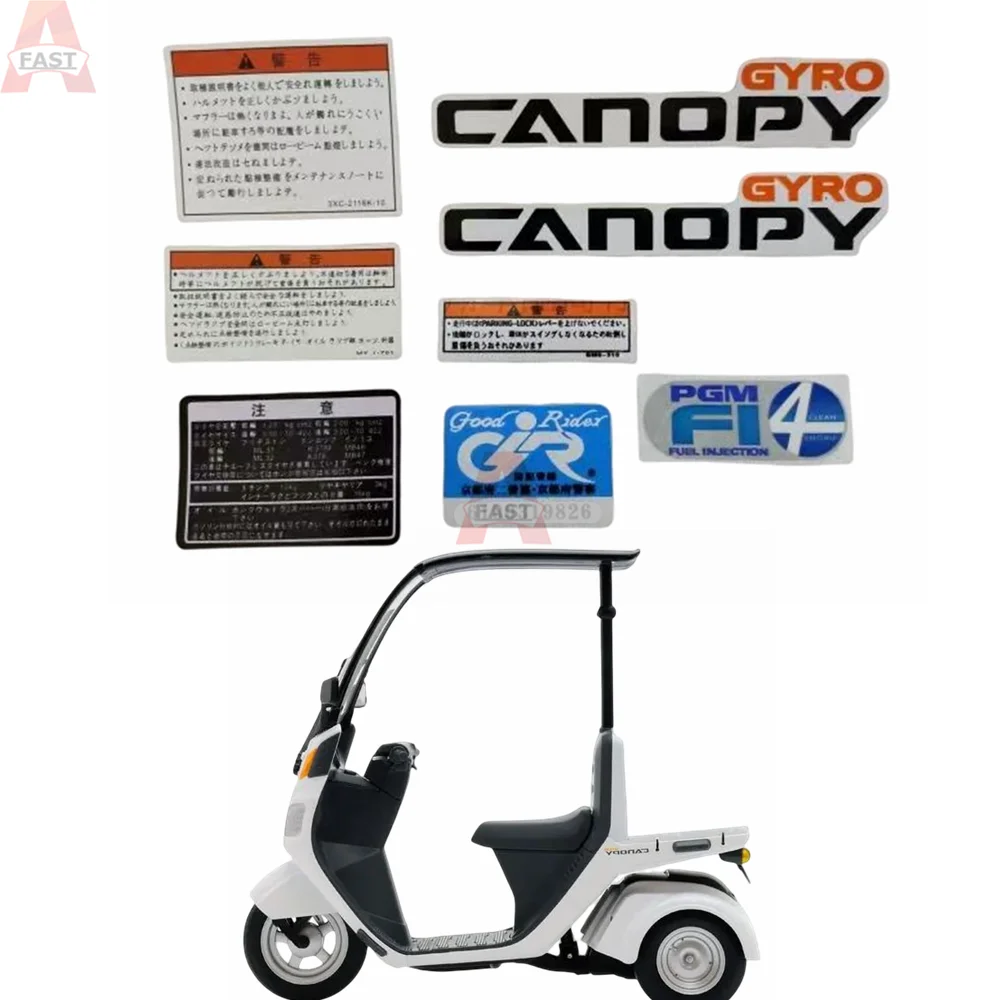Pegatinas decorativas para motocicleta, calcomanías con logotipo para carrocería de coche, para HONDA GYRO-X 50, toldo giroscópico de tres ruedas