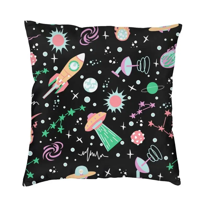 Universe Astronaut Spaceship Cushion Cover 40x40cm Home Decor Space Rocket Galaxy Planet Throw Pillow Case for Sofa Pillowcase