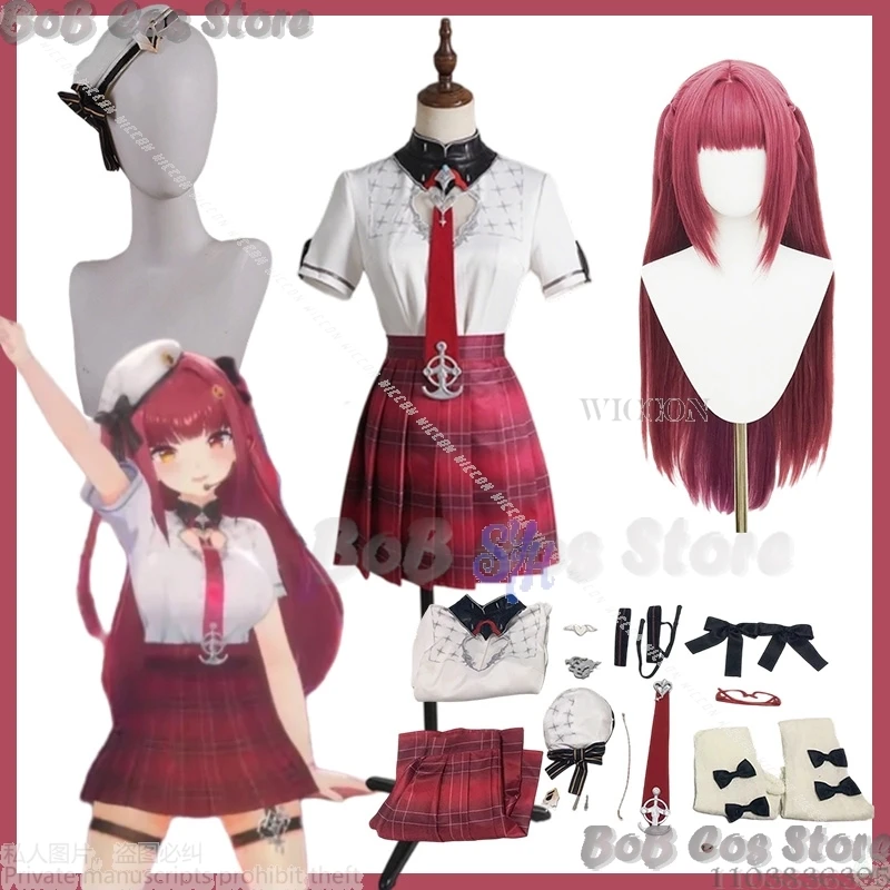 

Anime Youtuber Hololive Cosplay VTuber Houshou Marine 2025 Birthday Concert 3D Dress JK School Uniform Halloween Carnival Outfit