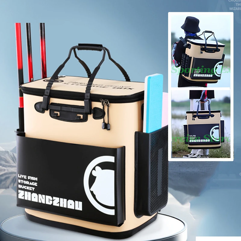 

Сумка для хранения рыболовных снастей, рюкзак на плечо, портативная бочка для удочки, многофункциональное ведро для кемпинга, защитная коробка для живой рыбы