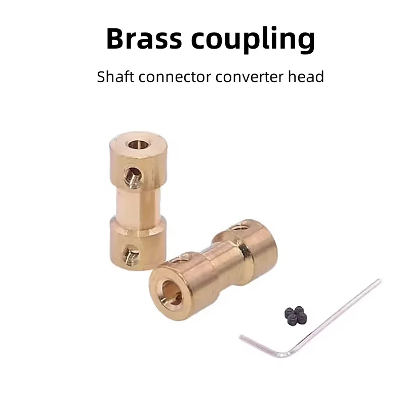 Brass coupling motor shaft and shaft connector conversion head 3mm-3mm/3mm-4mm/4mm-5mm/4mm-6mm/ feed wrench screws