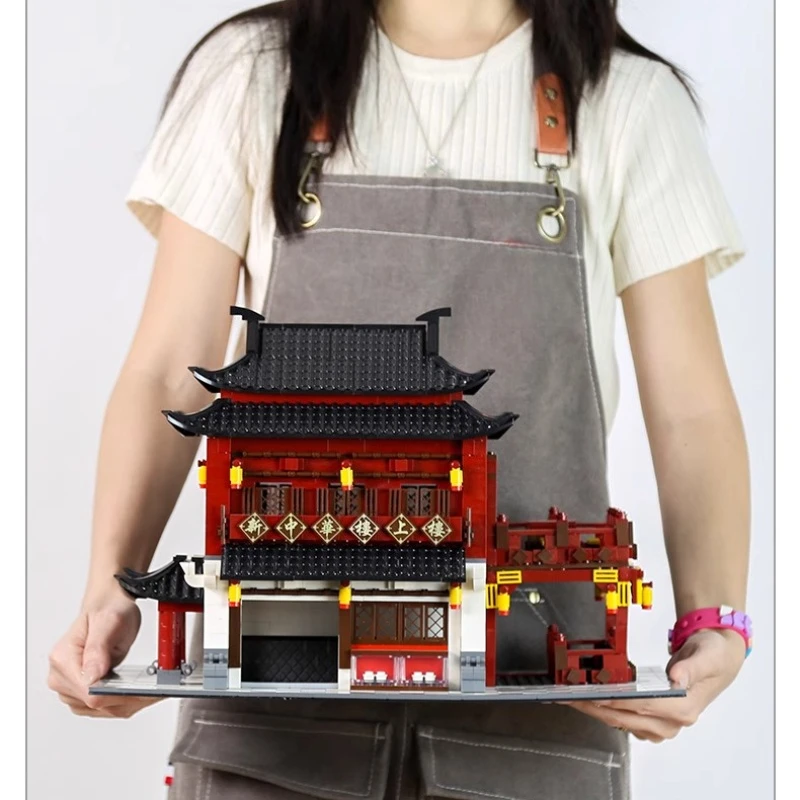 SEMBO 新中国 上階ビルディングブロック 手組み立て式 古代風 国民的トレンド 建築模型 トレンド玩具 装飾品