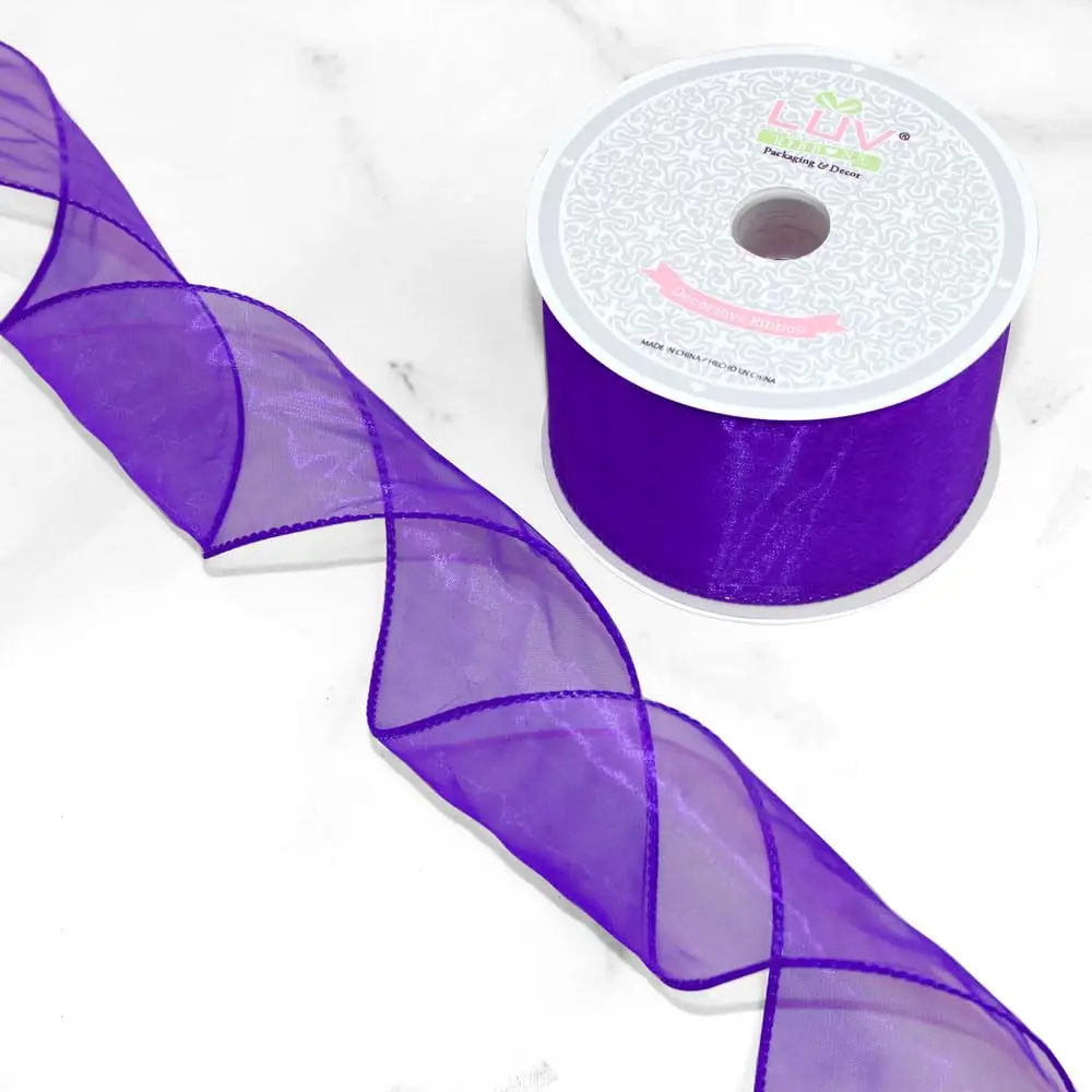 

Лента из органзы Creative Ideas Wired, 2,5 дюйма, 10 ярдов, фиолетовая