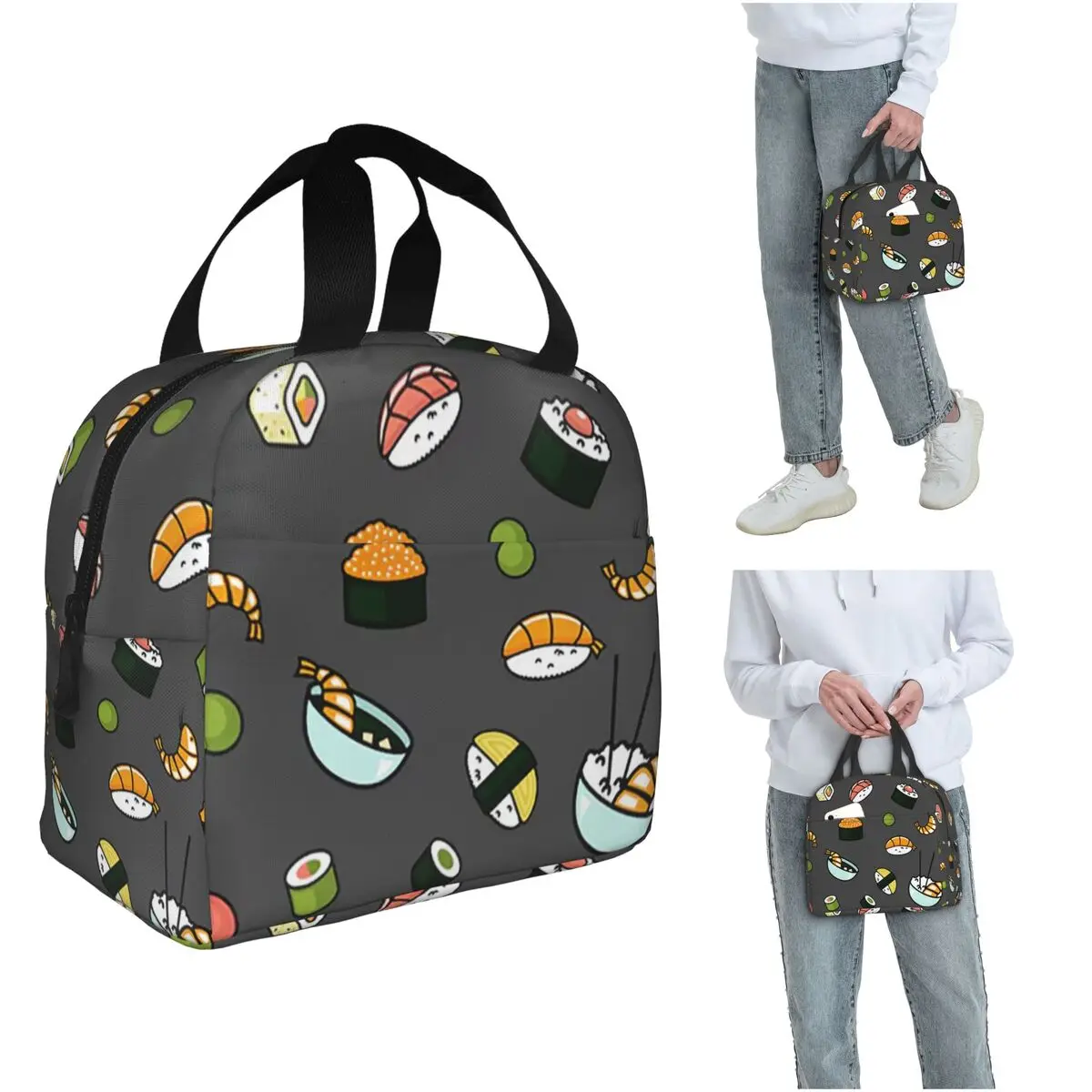 

Неопреновая мультяшная японская еда, суши, изолированная сумка для обеда, холодильник, термосумка для еды, портативная сумка для обеда, контейнер