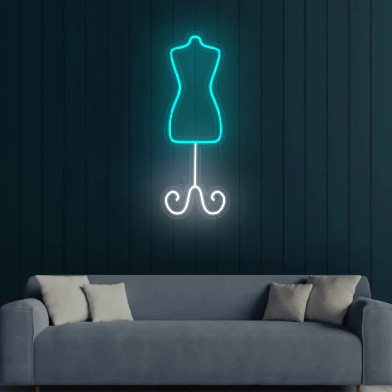 Custom woman dummy neon sign for a clothing store mannequin decor sign for atelier store decor neon