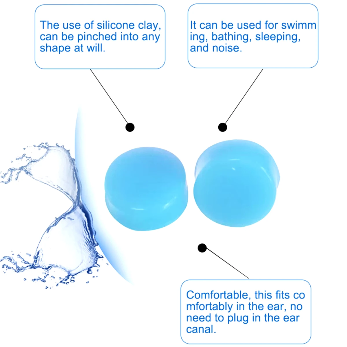 30pcs Silicone Ear Plugs Reusable Silicone Earplugs for Sleeping Swimming Studying Flying Noise Reduction Flexible Ear Plugs