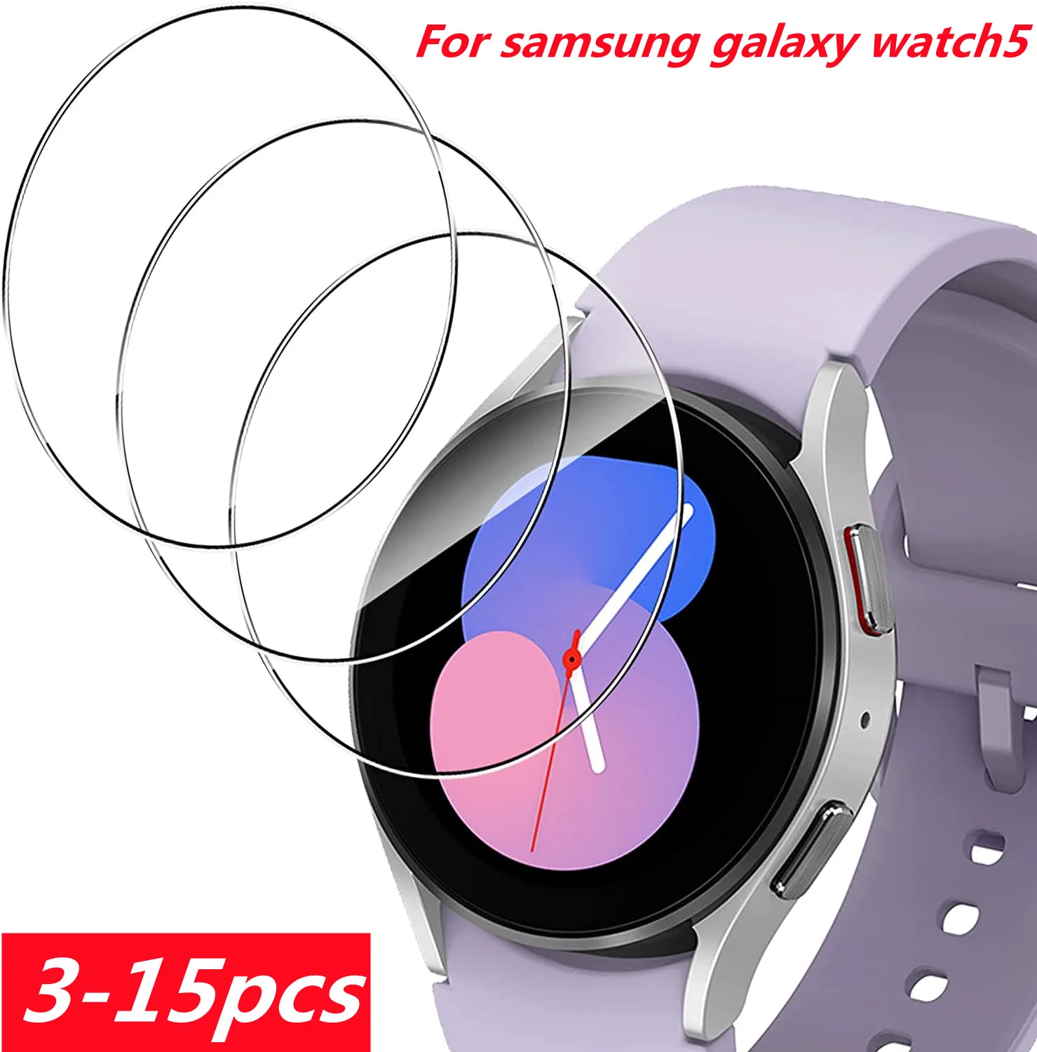 3-15PCS Tempered Film for Samsung Galaxy Watch5 Screen Protectors 40MM On Galaxy Watch5 Series Screen Protection Accessories