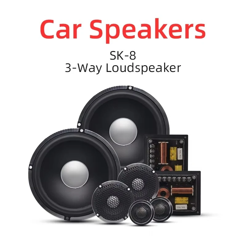 Speakers Car Audio Tweeter Midrange Bass Woofer 3 Way Speaker Component Set for Cars Aluminum 12V Universal view 4
