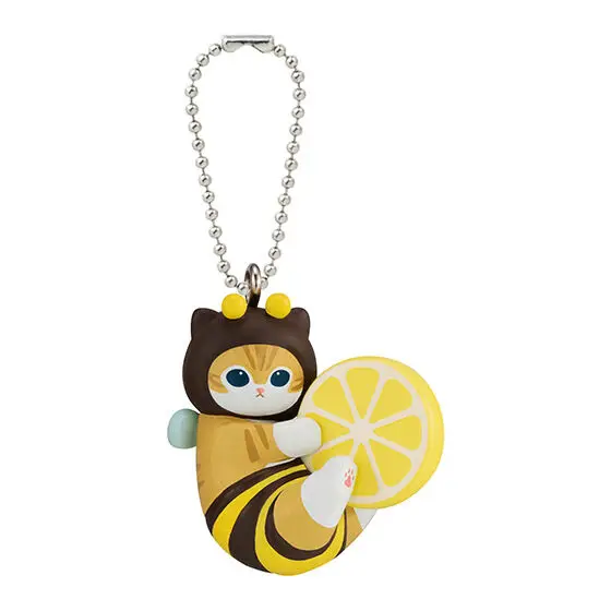 Mofusand HachiNyan Swing, Bee Cat Charms, PVC Figurines with Ball Chain, Gashapon Toy