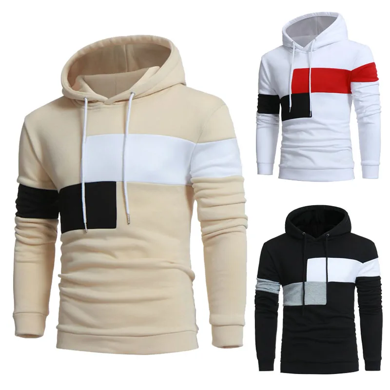 2023 New Men\'s Hoodies Spring Autumn Casual Patchwork Sweatshirts Male Tracksuit Top Fashion Men\'s Clothing Pullovers Hoodie Men