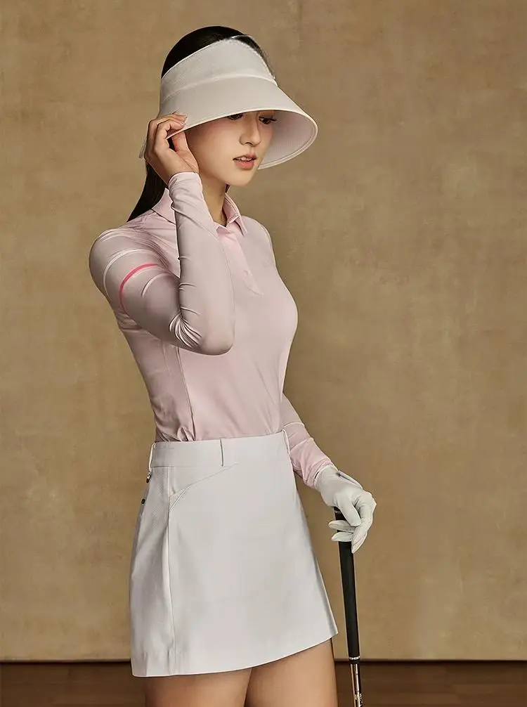 Women Summer Golf Long Sleeve PoloShirt Ultra Thin High Stretch Breathable Quick Dry Sports Tee Outdoor Athletic Casual Top