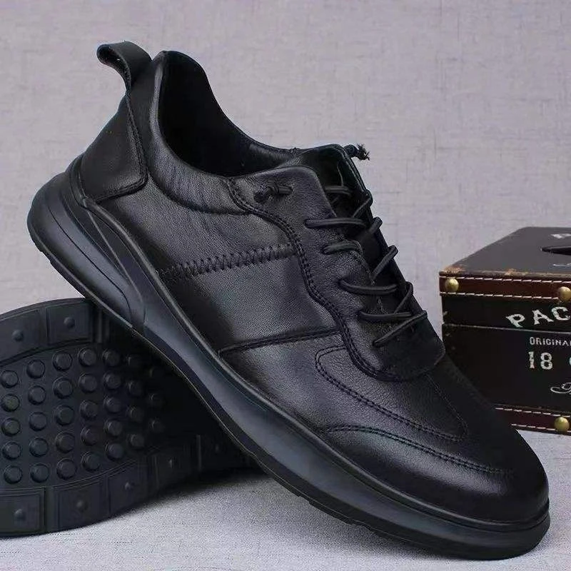 New Men's Spring Casual Waterproof Sports Sneakers Black Wear-Resistant Non-Slip Trendy Outdoor Running Shoes