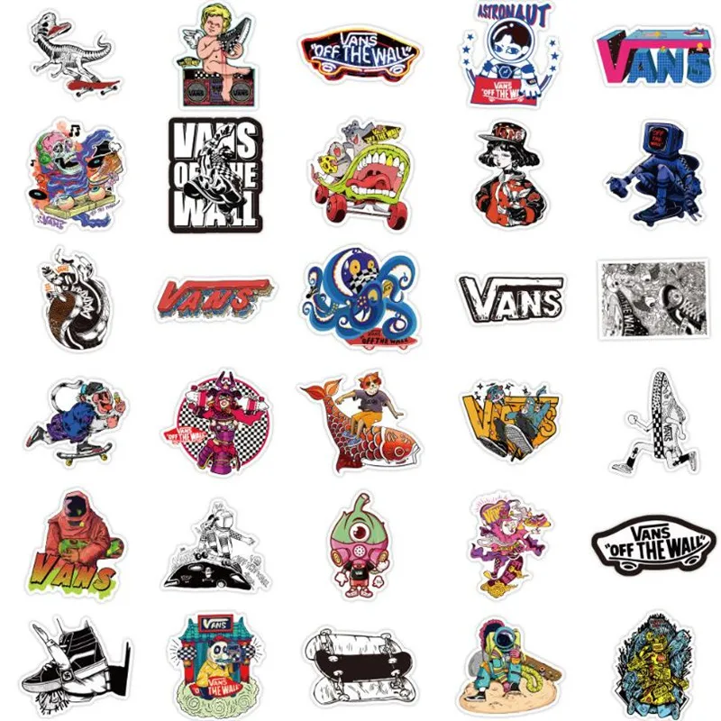 50PCS Cartoon Tide Brand Diary Waterproof Graffiti Suitcase Skateboard Guitar Toy Decoration Sticker