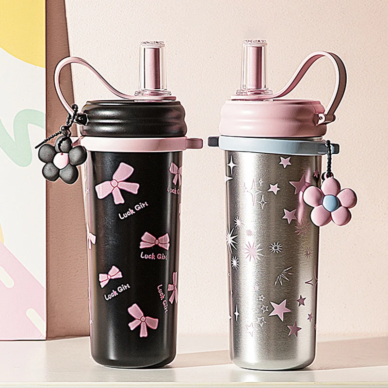 

Соломенная термочашка 750 мл, термос из нержавеющей стали, изолированная бутылка для воды с подъемной веревкой и ремешком для холодных и горячих напитков