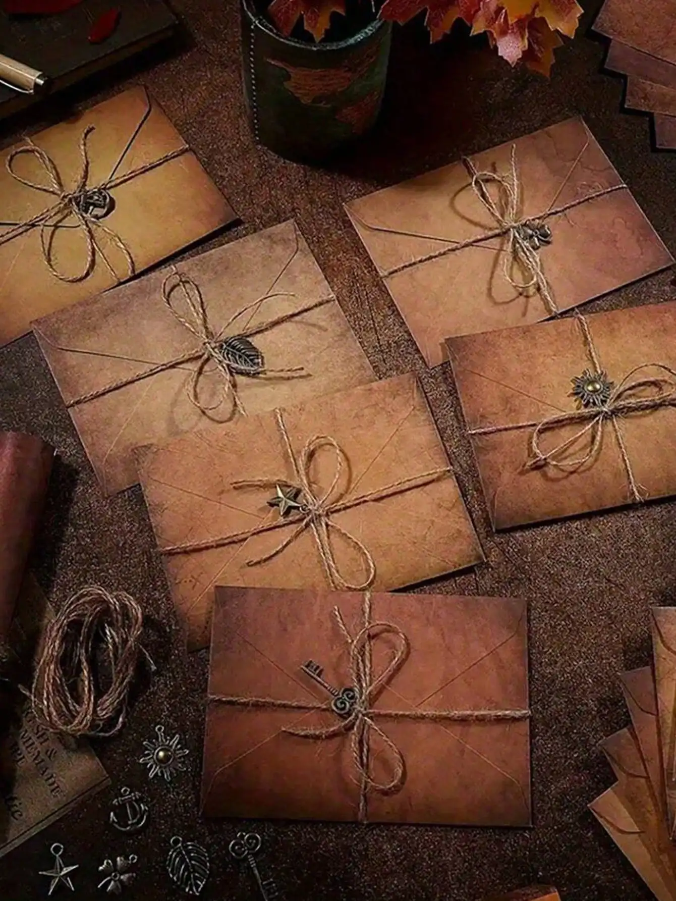 60-Piece Vintage Stationery Set – A5 Kraft Paper & Envelopes with Retro Accessories for Letters & Invitations