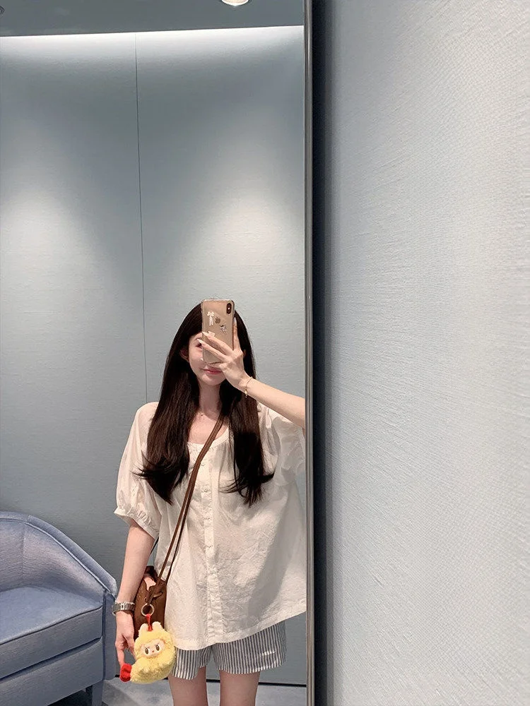 

Весна 2025: Женская хлопковая футболка Oxygen Sensation, приятная к коже, в корейском стиле, свободного кроя, с коротким рукавом, круглым вырезом, однотонная.