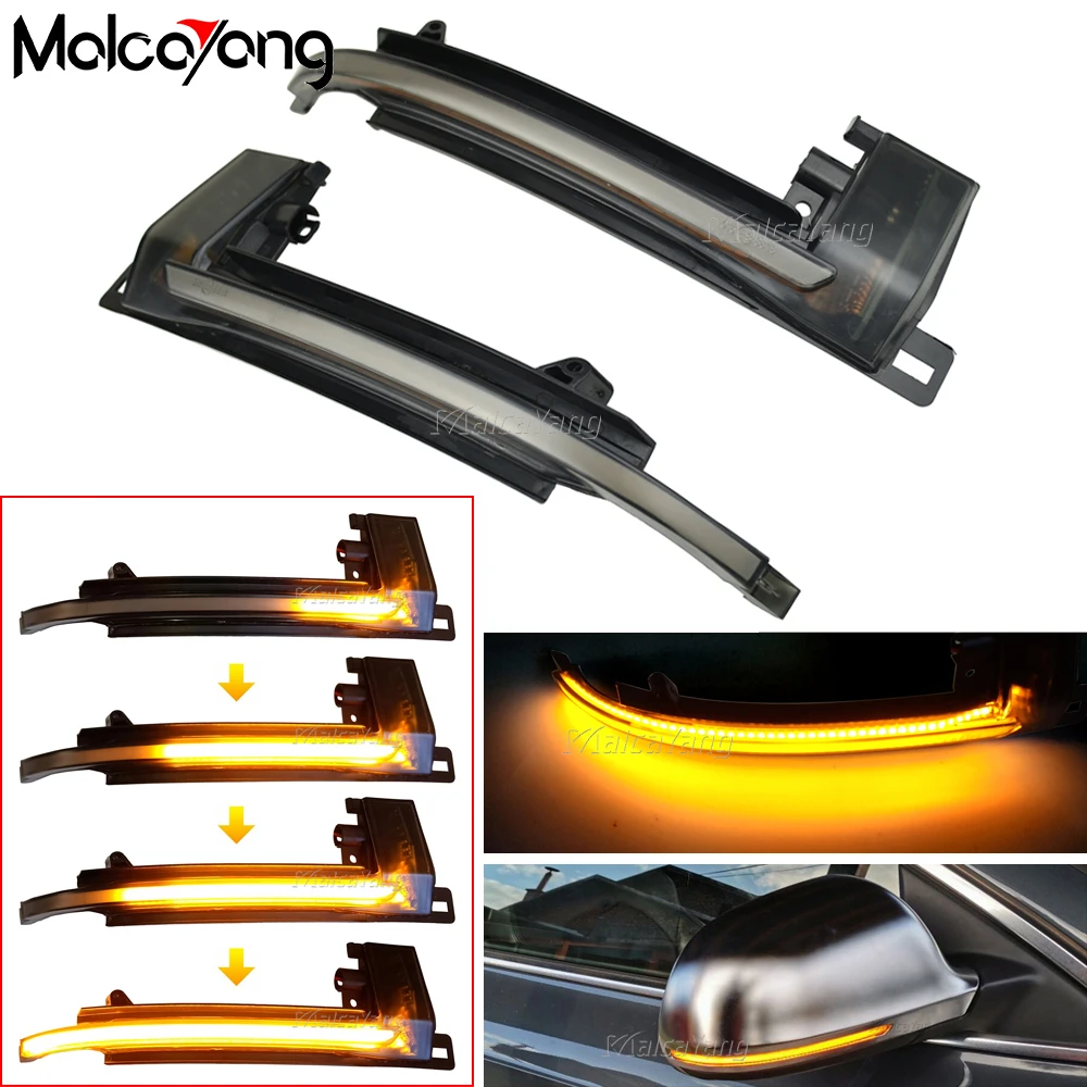 2Pieces LED Dynamic Blinker Turn Signal Lamp Sequential Side Mirror Indicator Flasher Light For Audi A3 A4 A5 B8 B8.5 RS5 RS4