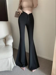 Women Pants High Waist Spring Summer New Slim Solid Flare Long Trouser Sexy Streetwear Fashion Ladies Elegant Chic Casual