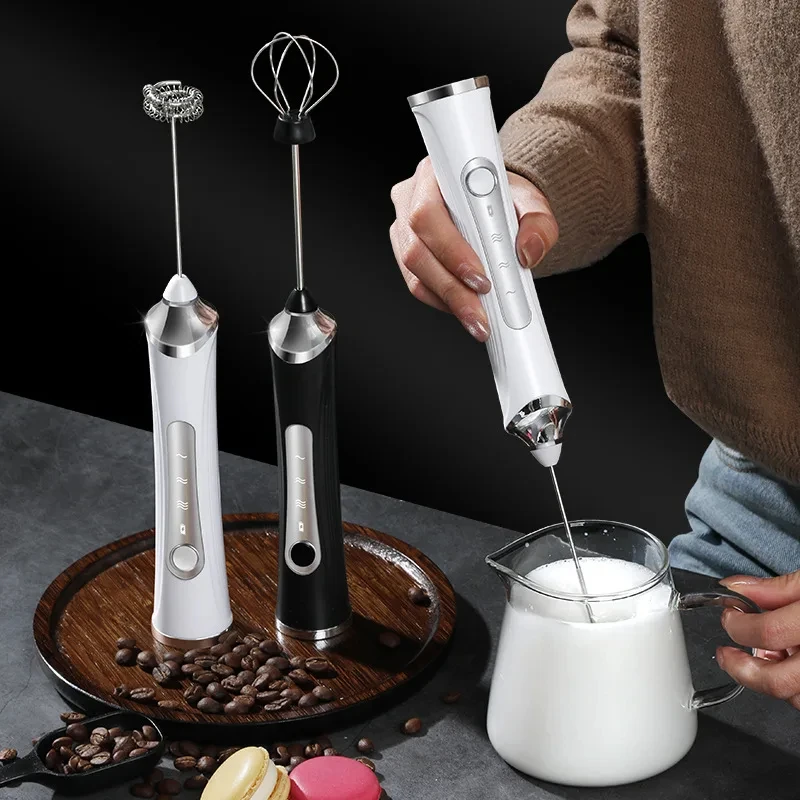 

USB Electric Milk Frother,Coffee Maker Blender,Kitchen Mini Wireless Egg Beater,Huang Cream Mixer,Automatic Rotary Whisk Stirrer