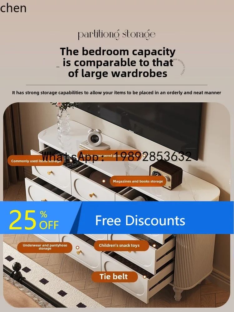 bedroom, bedside cabinet, drawer TV cabinet, light luxury and high-end five-bucket living room, wall locker