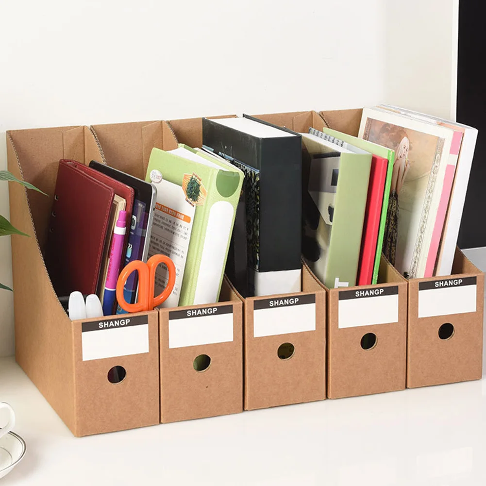 1pcs/set Stationery Rack Magazine Paperwork Pencil Document Simple Storage Box Foldable Desk Organiser File Holder Paper