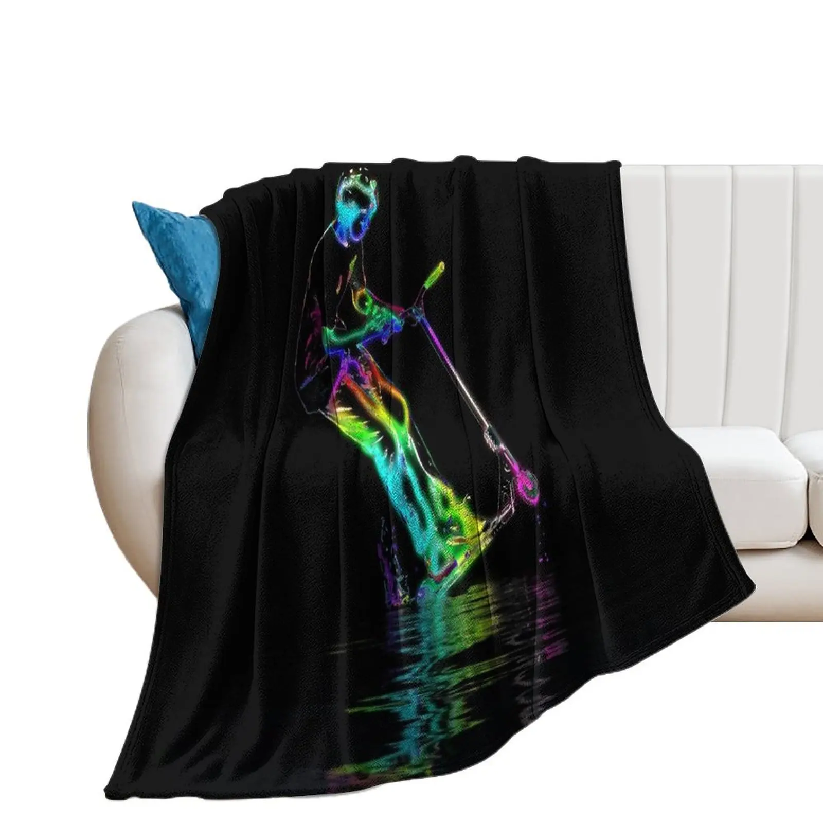 Puddle Jumping - Scooter Boy Throw Blanket Hair Fashion Sofas Blankets