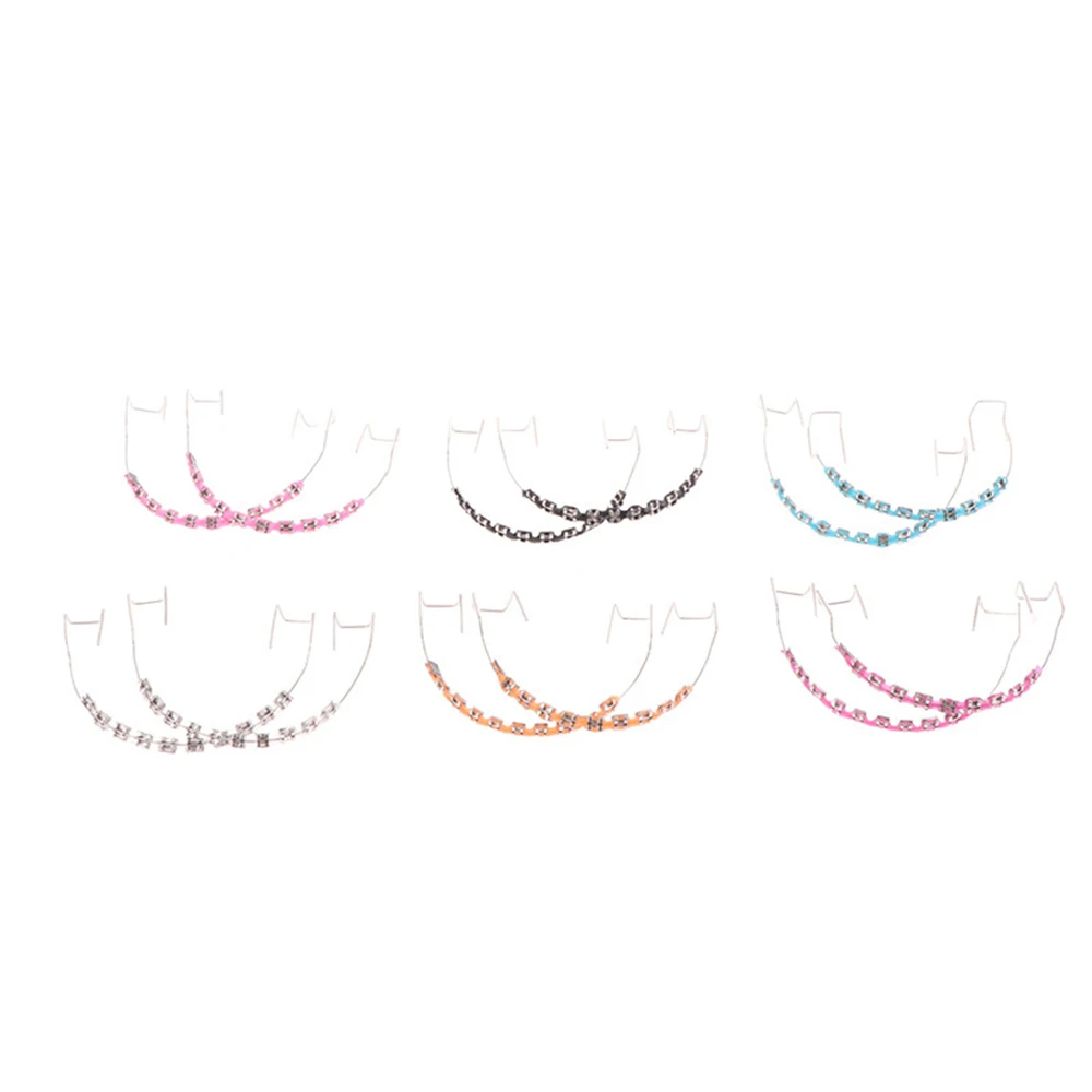 5 Pair High Quality Fashion Braces Colorful Tooth Decoration With Metal Wires Metal Bracket Orthodontic Ligature Ties