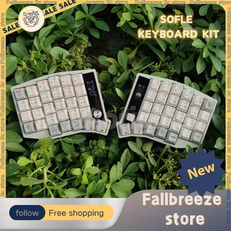 Sofle Keyboard Kit Dual Mode Bluetooth Zmk Split Corn Scheme Custom View Directional Hot Swap Rocker Knob Screen Keyboard Gift