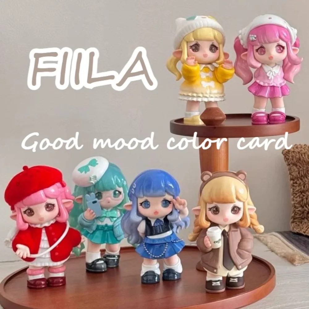 

Аутентичная серия цветных карт FIILA Good Mood, слепая коробка, модная кукла ручной работы, загадочная коробка, орнамент, милая девушка, периферийный подарок
