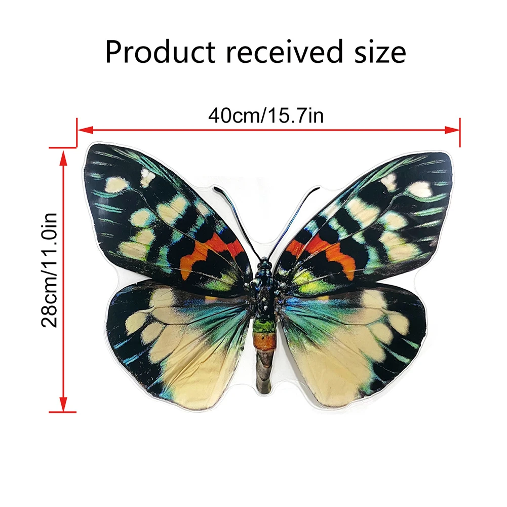 3D 40cm/34cm Large Size Butterfly-shape Wall Stickers For Living Room Bedroom Decorative Stickers Self-adhesive Vivid Color