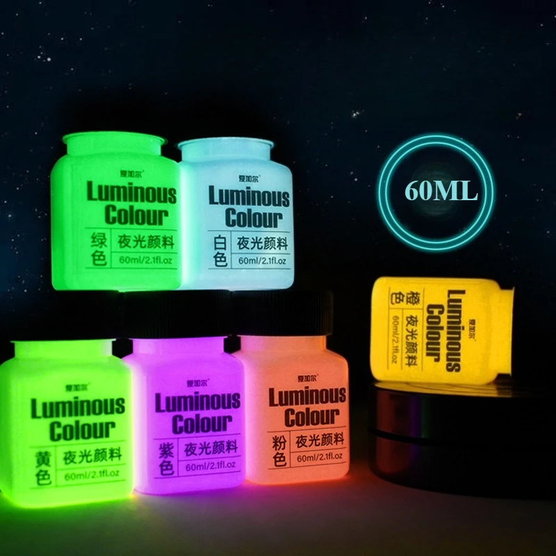 60ml Bottle of Luminous Acrylic Paint Luminous Paint Decorative Graffiti Painted Textile Special Luminous Pigment