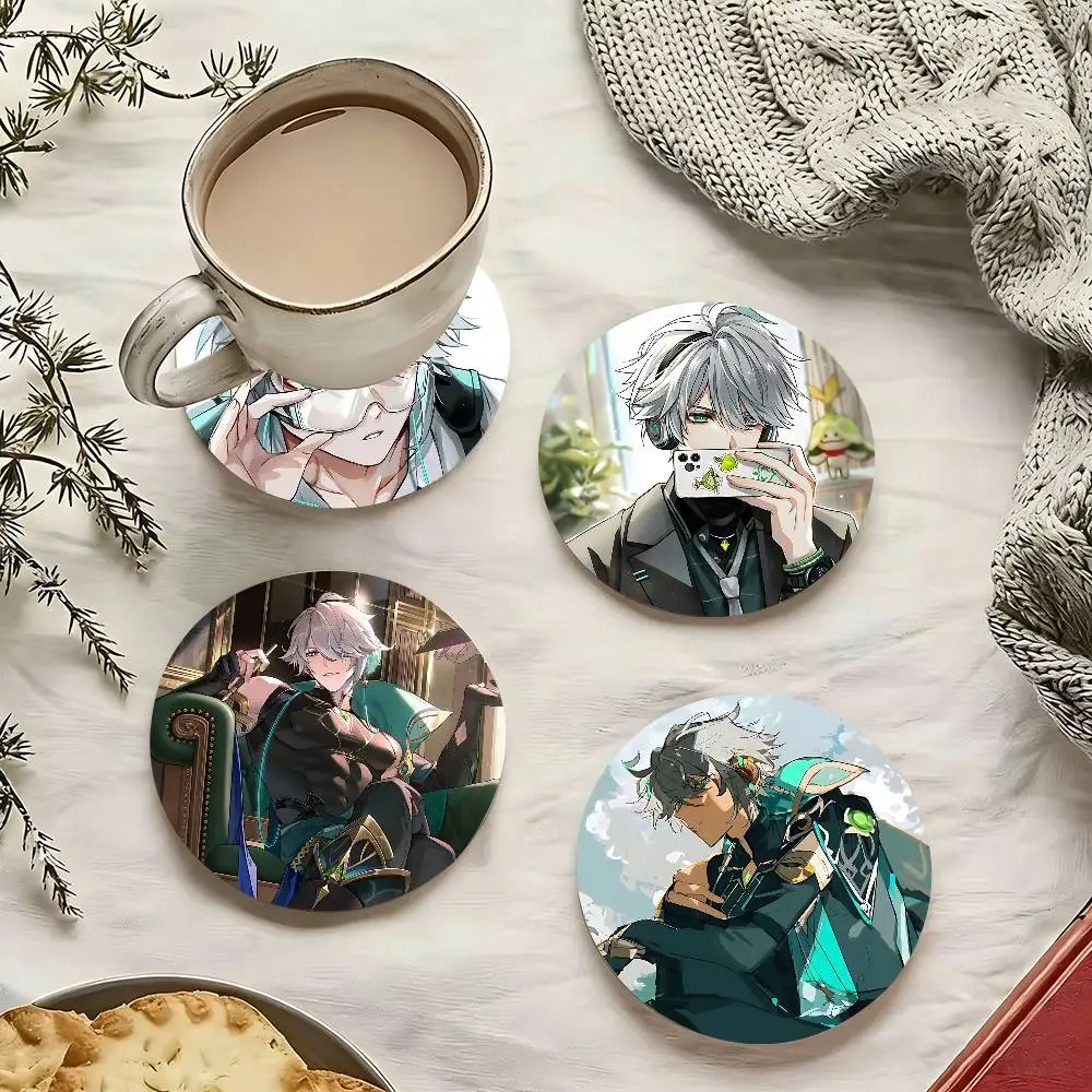 

Cute A-Alhaithams Wooden Coasters, Heat-resistant Beverage Coasters, Suitable For Various Beverages, Suitable For Use On Home Co