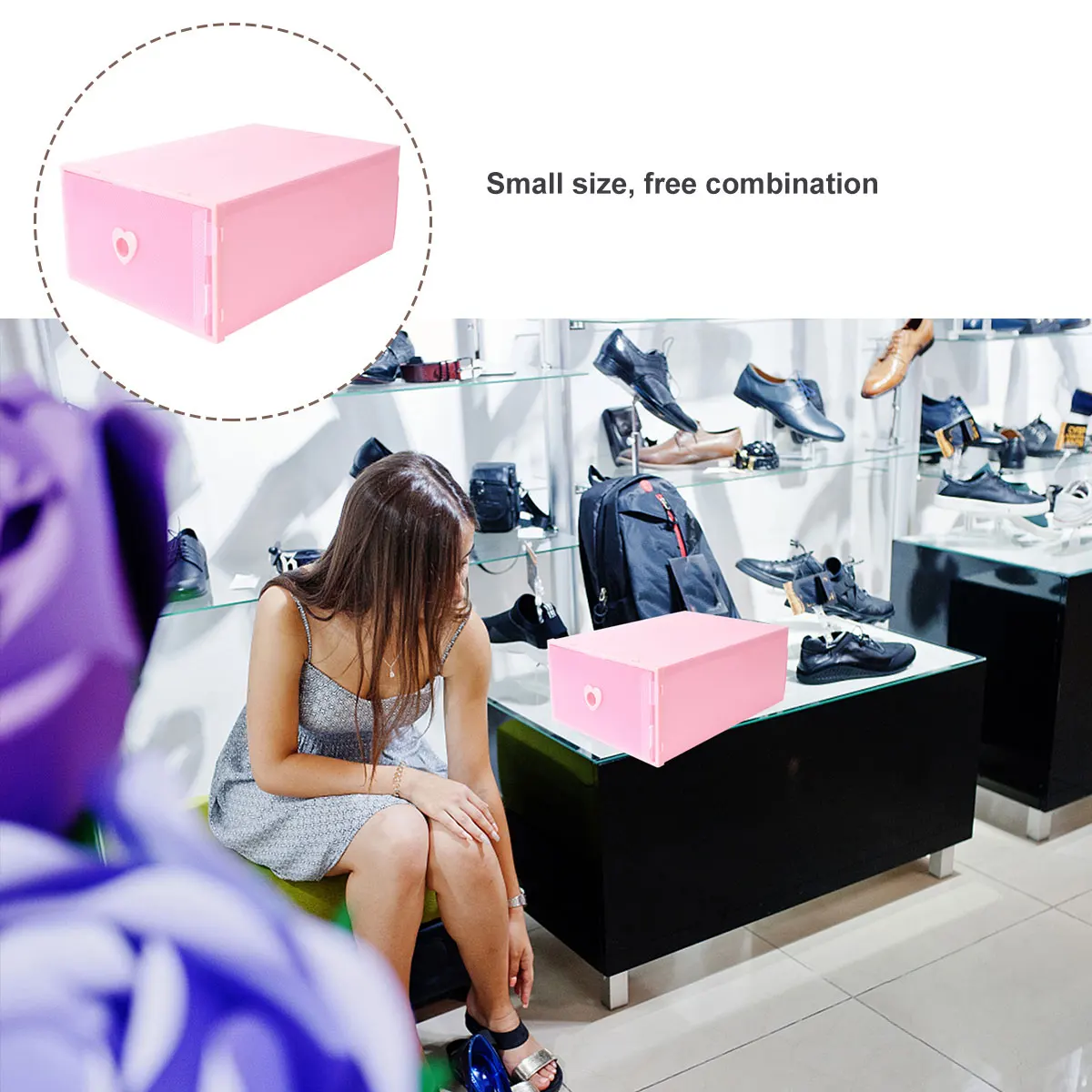 

3pcs Shoe Box Storage Case Stackable Pink Transparent Shoeboxes for Men Women Large Capacity Thickened Plastic Shoe Organizer