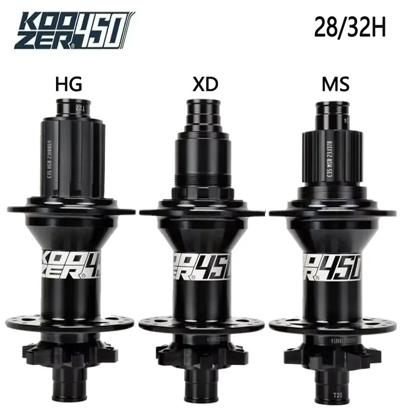 Koozer 450 28/32 Holes 6-bolts/J-bend Road disc/Gravel Bicycle Rear hub 5x135/12x142mm HGR/XDR/MSR  for 8-12S road Bicycle Hubs