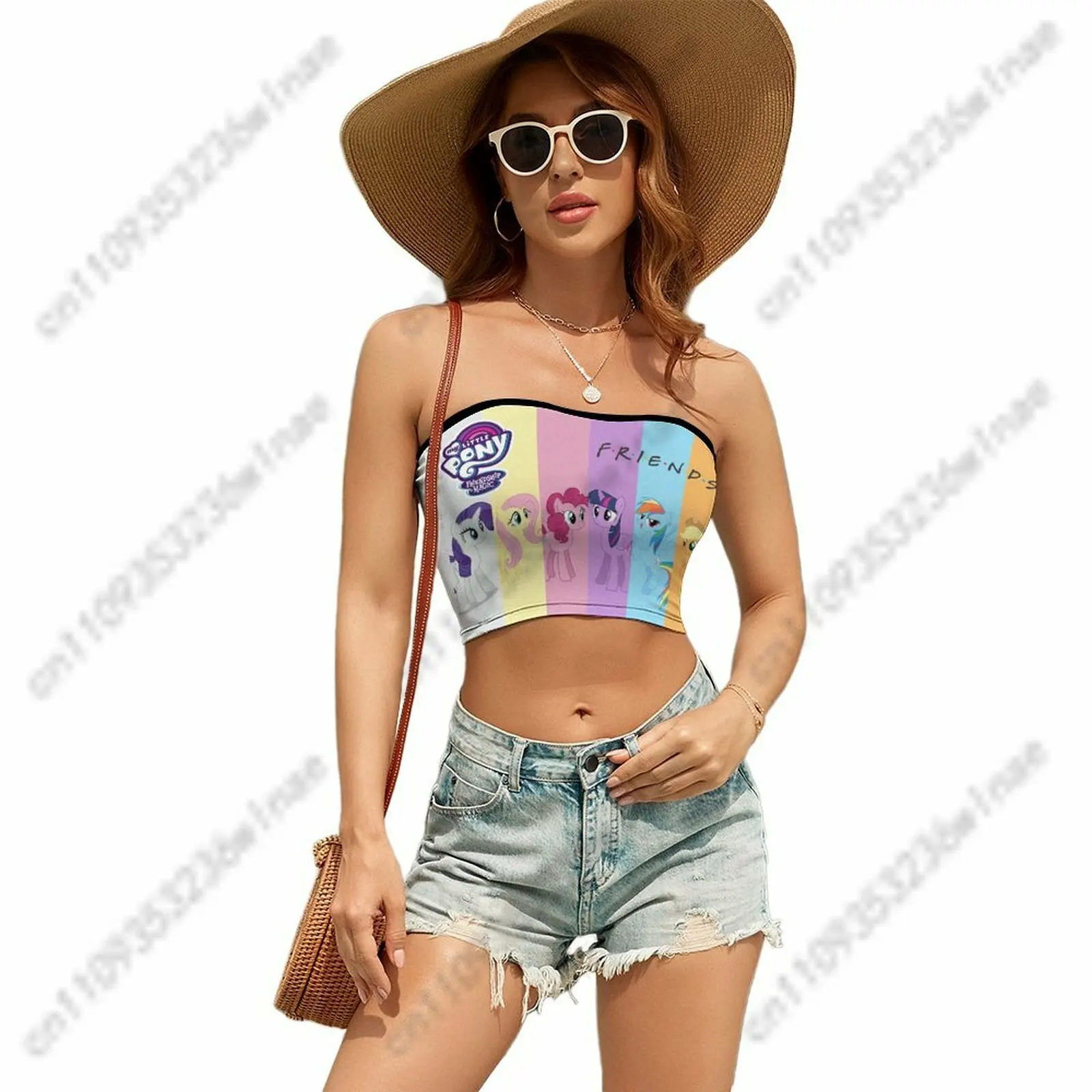 

My Little Pony Strapless Tops Womens Tube Tops Friends Daily Commuting Casual Custom Tank Top Cosplay Tube Top