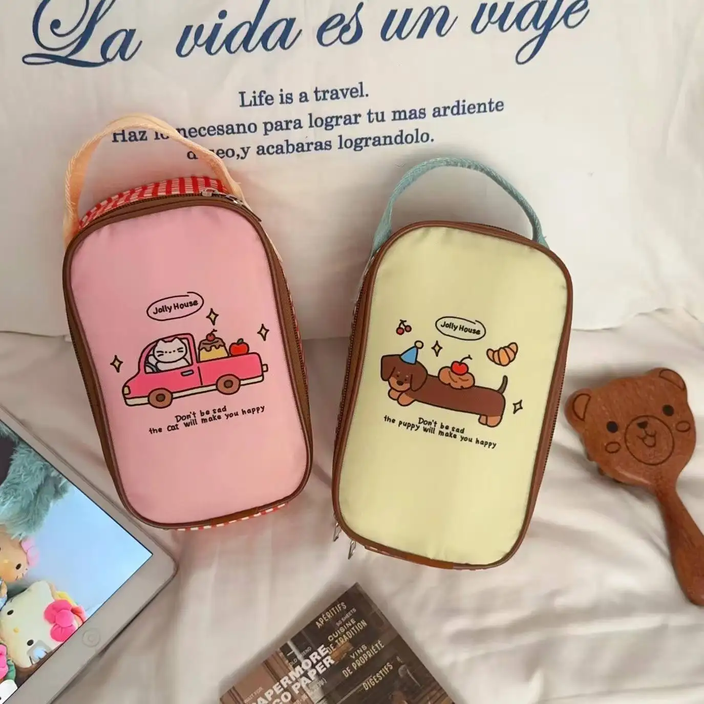 Niedliche tragbare Lunchbox-Tasche, große isolierte Tasche für Studenten und Büroangestellte, Frühstückstasche mit hohem ästhetischem Wert – Detail 2