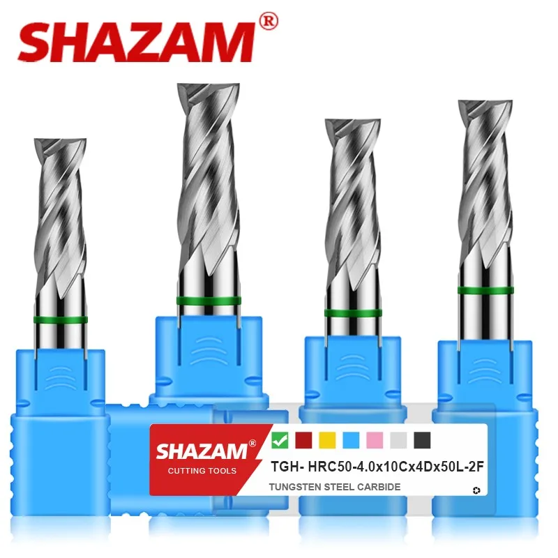 

SHAZAM TGH-HRC50 2-Flute Color Circle Flat End Mill Tungsten Steel Carbide For Aluminu Milling Cutter CNC Machin Endmills Tools