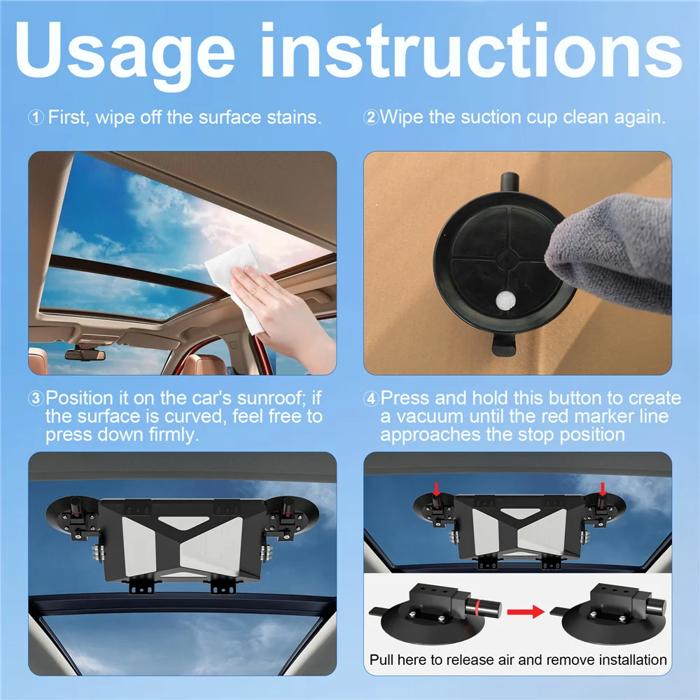 Starlink Mini(V4) Suction Cup Sunroof Mount Adjustable Metal Bracket For Starlink Mini Dish Car Sunroof RV Satellite Accessories