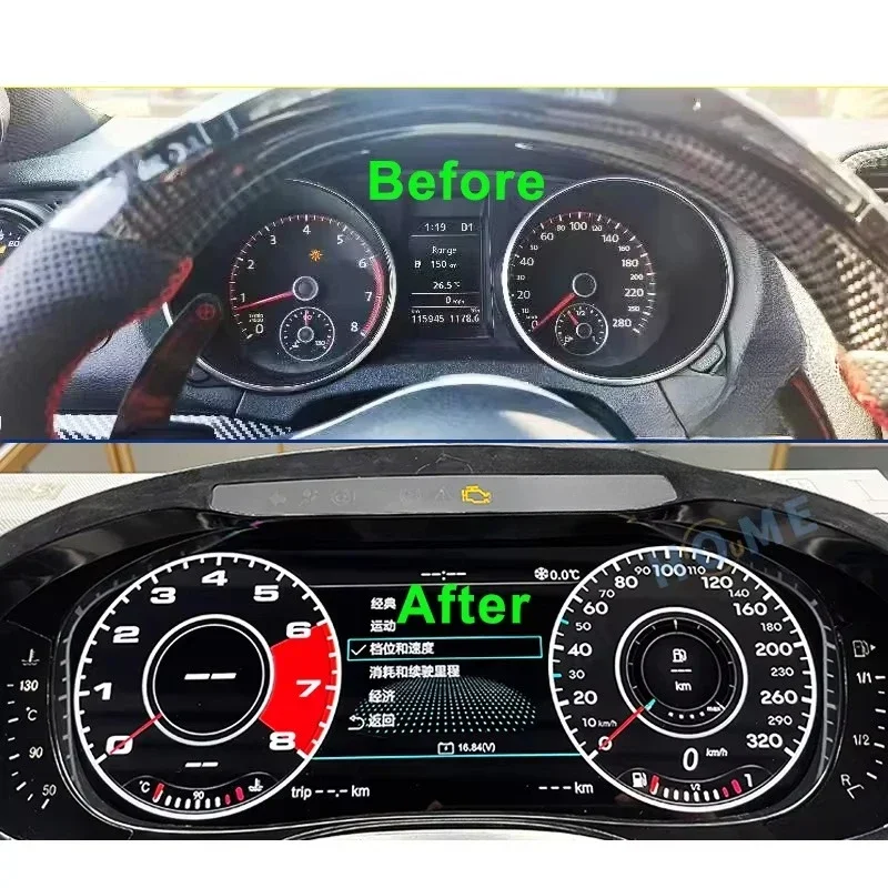 

LCD Speedometer Digital Dashboard Panel Virtual Instrument Cluster CockPit for VW Golf 7 Golf 6 MK7 Passat B8 B6 B7 CC Tiguan