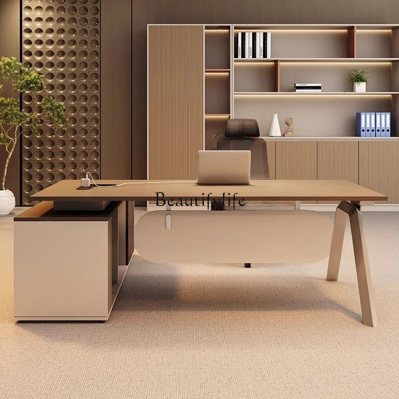 

Office Boss Desk and Chair Combination High Sense Office President's Room Bench