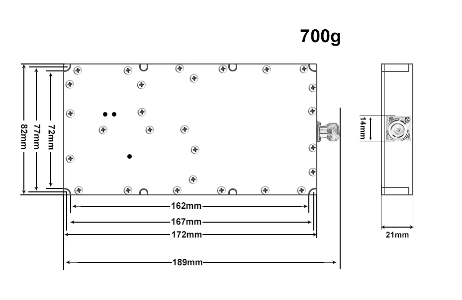 Forte Poder Anti Drone Módulo, Sinais Analógicos, UAV Contramedida, Niquelamento, Amplificador de Potência Avançado, 100W, 5.2G, 5.8G