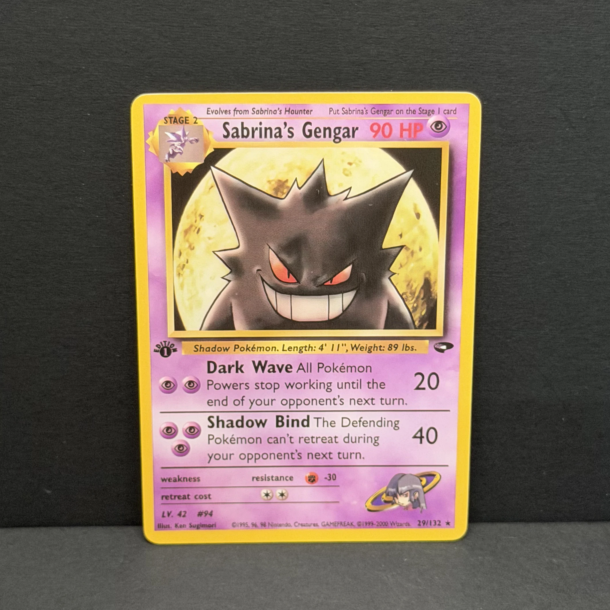 PTCG DIY 2000 POKEMON GYM CHAL. SABRINA'S GENGAR 1ST EDITION Base Set GAME GREY HAT VAN GOGH Game Proxy Card Toy Dropshipping