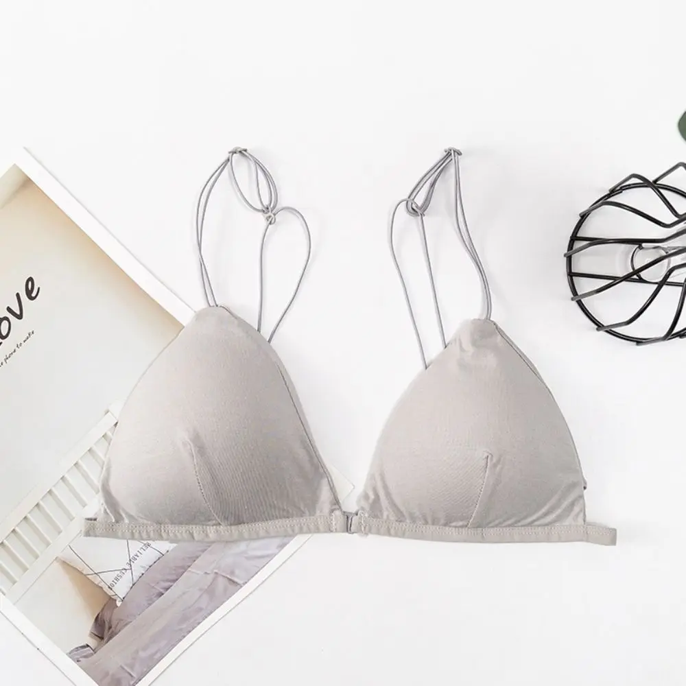 Fachion Triangle Bras for Women Thin Strape Push-up French Style Bra Lingerie Beauty Back Wireless Bra Girls
