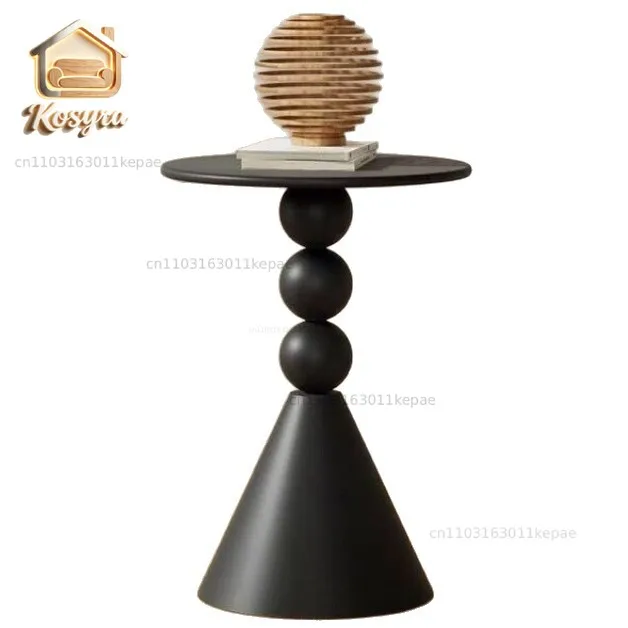 Small apartment living room small coffee table metal small round table cream wind negotiation table sofa corner few wrought iron