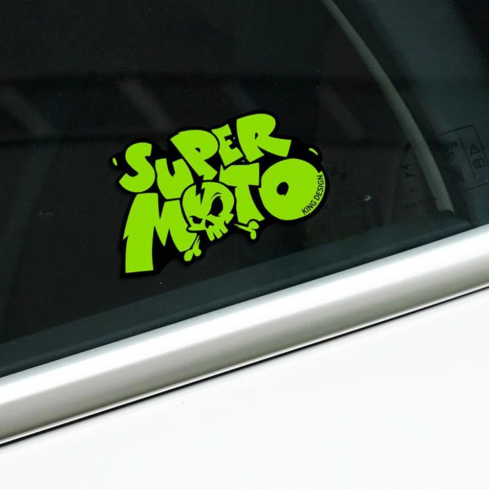 

Super Moto Skull Car Stickers Decorative Modified Decals Decor Motorcycle Auto Locomotive Scooter Racing Style