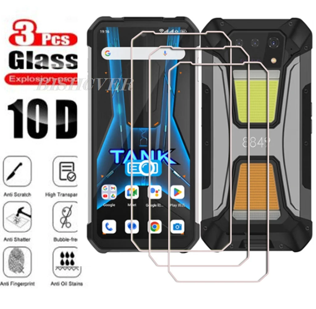 

3PCS 9H 2.5D Tempered Glass For Unihertz 8849 Tank 2 Pro 6.79" 8849Tank2 Tank2Pro 2Pro Screen Protective Protector Film