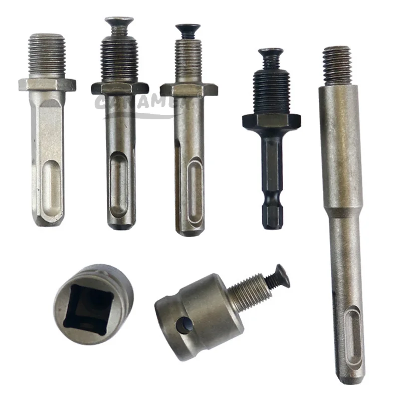 

1/3/4Pcs Drill Chuck Quick Change Adapter 1/2 3/8 Thread Impact Wrench Conversion SDS-Plus Hex Socket Square Female Adapter