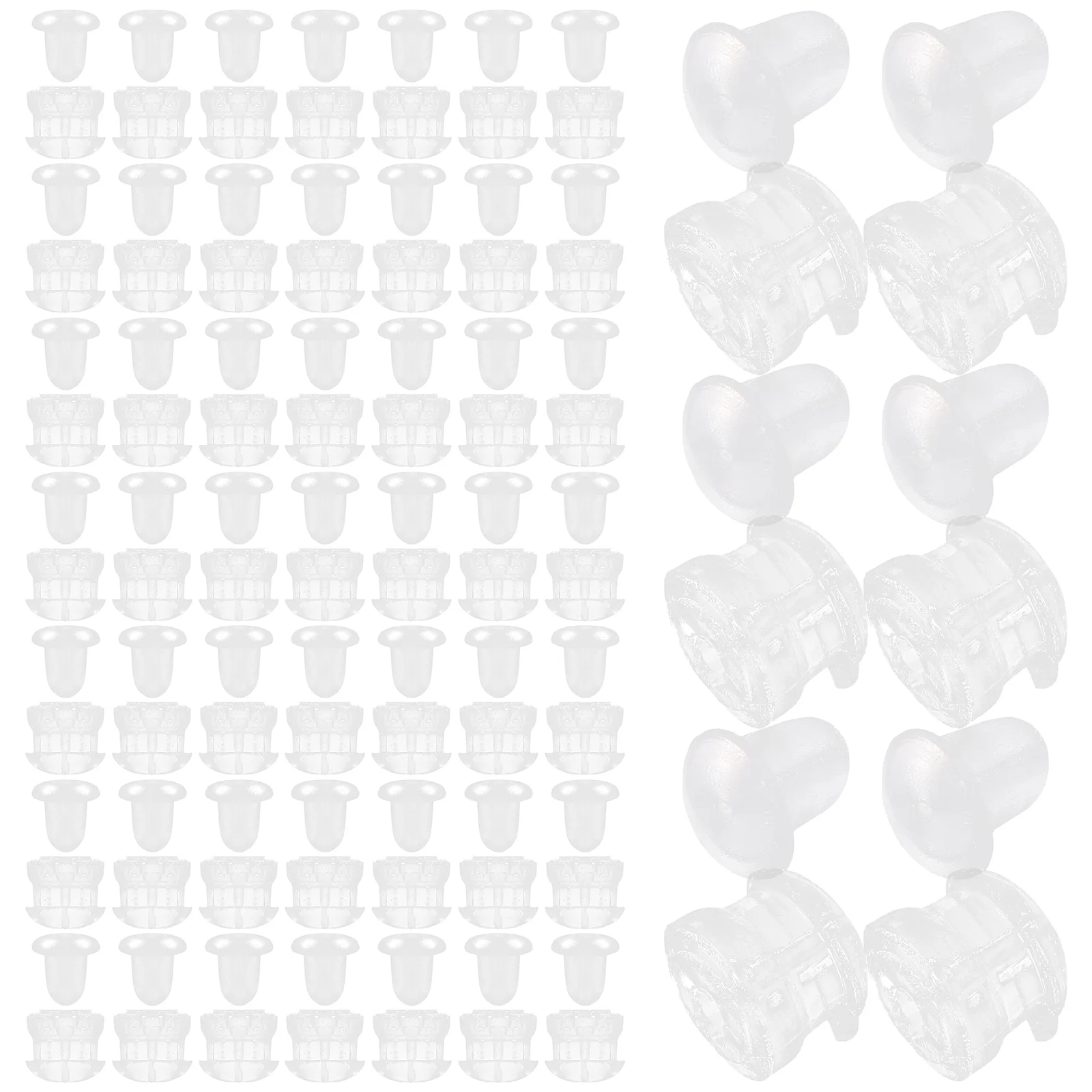 

Clear Earring Backs Silicone Stoppers Safety Locking Studs Hamburger Pierced Jewelry Findings DIY Accessories