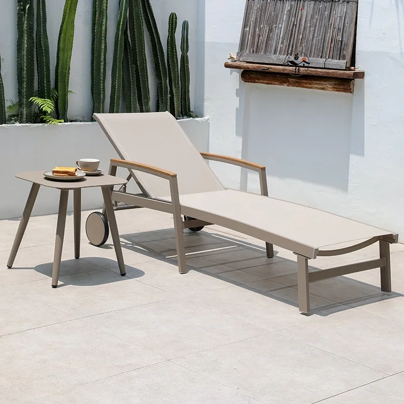 

Outdoor bed recliner outdoor waterproof villa hotel garden sun protection courtyard swimming pool open-air seaside beach chair