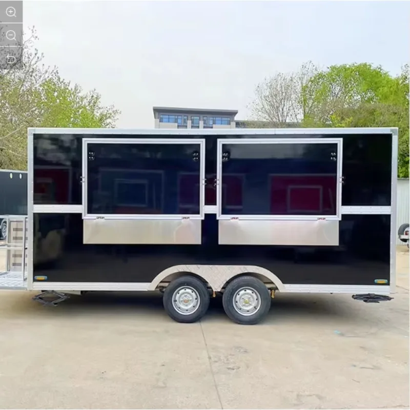 Fully Equipped Pizza Bbq Mobile Kitchen Fast Food Cart Food Trailer Trucks Mobile bar